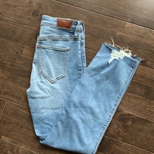 High rise slim straight jeans